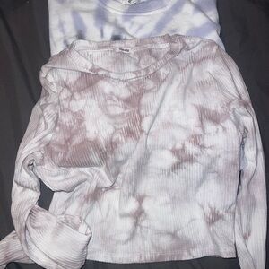 Lot of 2 Garage brand Tie-Dye one crop Long Sleeve Top and one crop sweatshirt
